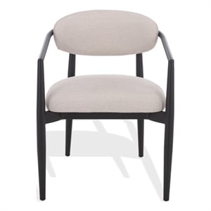 Safavieh Bethlyn Aluminum Patio Dining Chair in Black / Beige