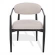 Safavieh Bethlyn Aluminum Patio Dining Chair in Black / Beige