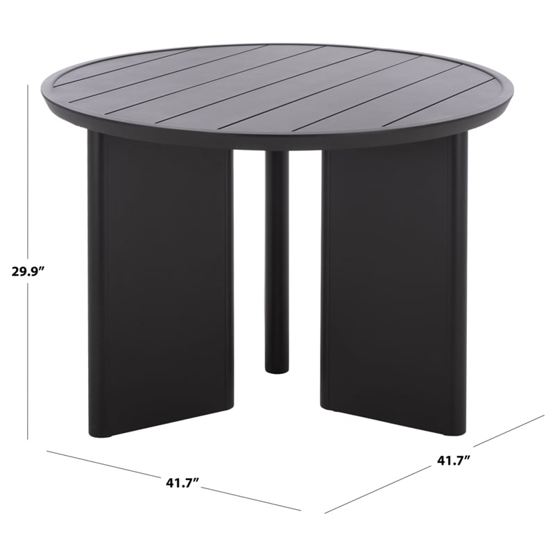Safavieh Bethlyn Aluminum Patio Dining Table in Black