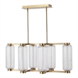 Safavieh Cyndy Rectangular Glass Chandelier in Gold / Clear