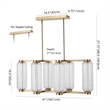 Safavieh Cyndy Rectangular Glass Chandelier in Gold / Clear