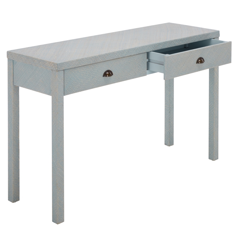 Safavieh Apis 2 Drawer Wood Console Table in Light Blue