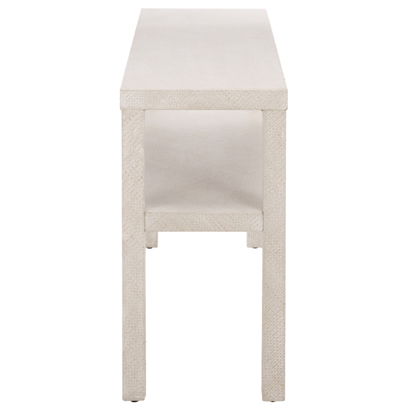 Safavieh Apis Large 2 Shelf Wood Console Table in White