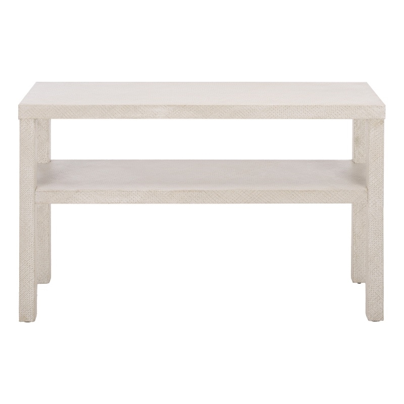 Safavieh Apis Large 2 Shelf Wood Console Table in White