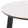 Safavieh Arkady Round Marble  and Wood Coffee Table in White / Black