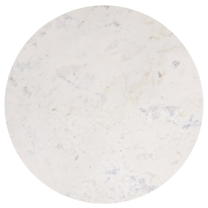 Safavieh Arkady Round Marble  and Wood Coffee Table in White / Black
