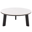 Safavieh Arkady Round Marble  and Wood Coffee Table in White / Black