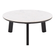 Safavieh Arkady Round Marble  and Wood Coffee Table in White / Black