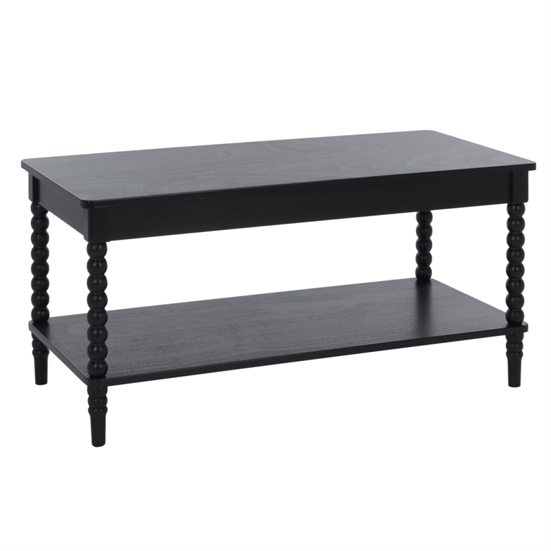 Safavieh Orbis Rectangle Wood Coffee Table in Matte Black