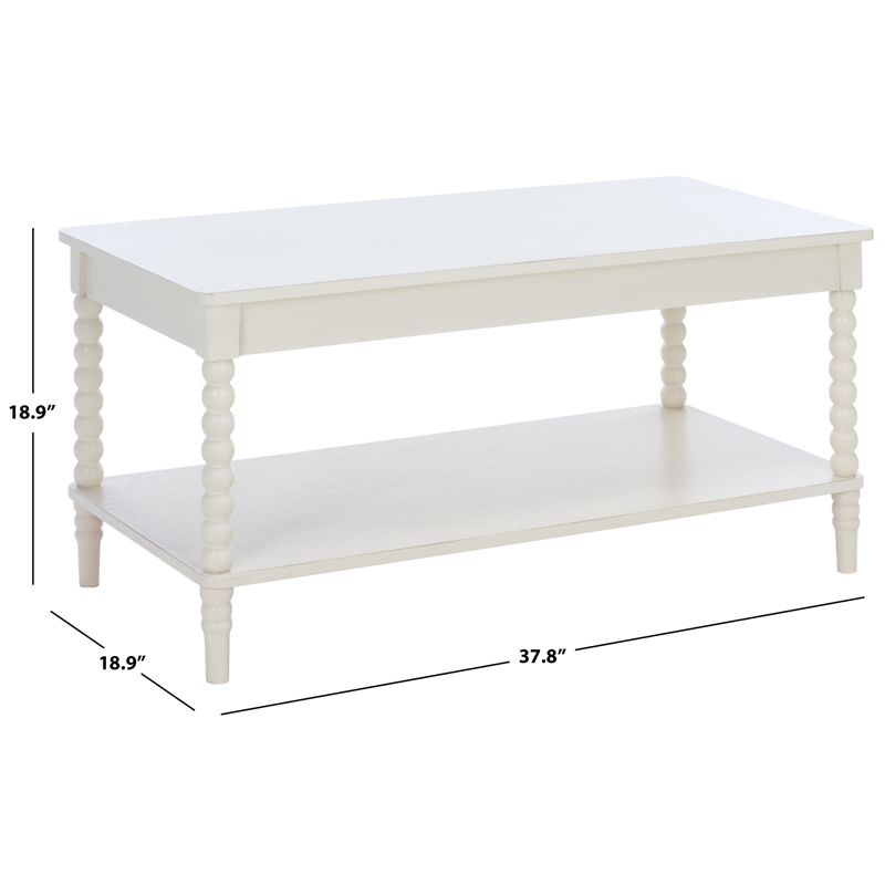 Safavieh Orbis Rectangle Wood Coffee Table in White