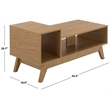 Safavieh Demora Asymmetrical Open Shelf Wood Coffee Table in Oak