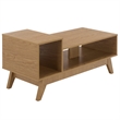 Safavieh Demora Asymmetrical Open Shelf Wood Coffee Table in Oak
