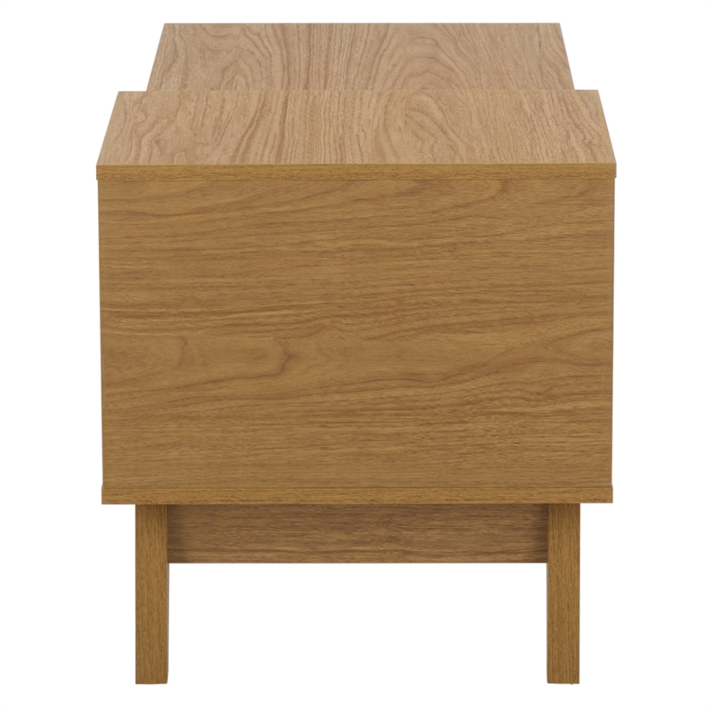Safavieh Demora Asymmetrical Open Shelf Wood Coffee Table in Oak