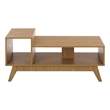 Safavieh Demora Asymmetrical Open Shelf Wood Coffee Table in Oak