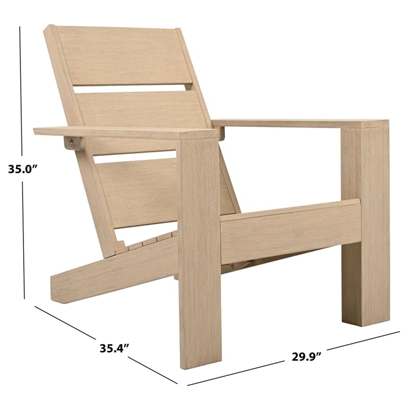 Safavieh Calypso Wood Adirondack Chair in Sand