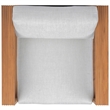 Safavieh St Lucia Teak Wood Swivel Chair in Natural / White