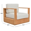 Safavieh St Lucia Teak Wood Patio Chair in Natural / White