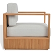Safavieh St Lucia Teak Wood Patio Chair in Natural / White