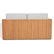 Safavieh St Lucia Teak Wood Loveseat in Natural / White