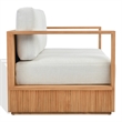 Safavieh St Lucia Teak Wood Loveseat in Natural / White