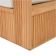 Safavieh St Lucia Teak Wood Loveseat in Natural / White