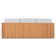 Safavieh St Lucia Teak Wood Patio Sofa in Natural / White