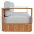 Safavieh St Lucia Teak Wood Patio Sofa in Natural / White