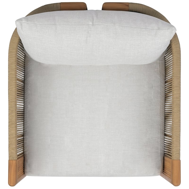 Safavieh Marina Teak Wood Swivel Patio Chair in White / Teak