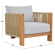 Safavieh Marina Teak Wood Patio Chair in White / Teak