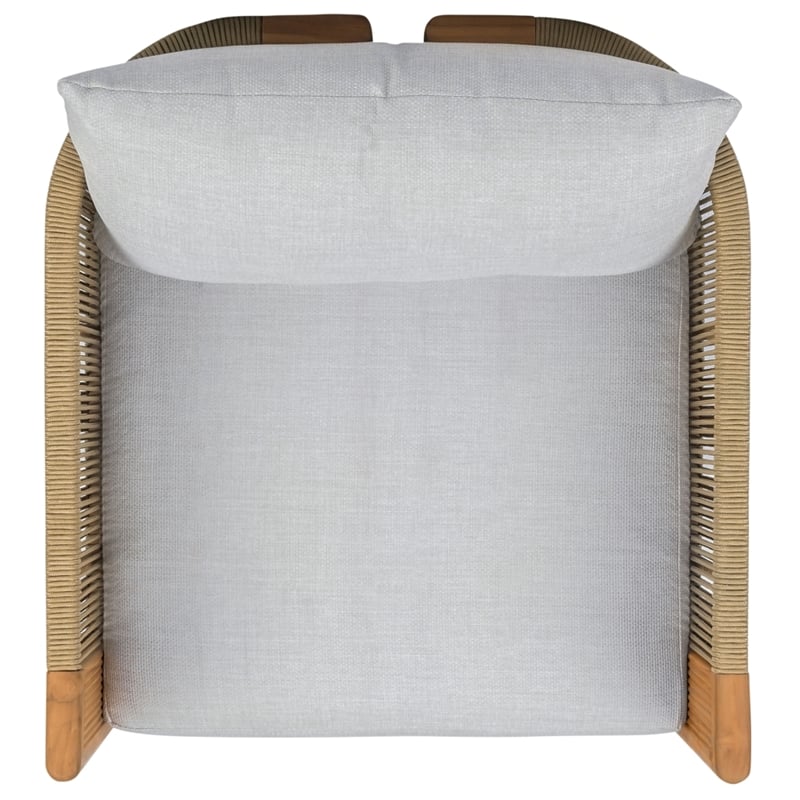 Safavieh Marina Teak Wood Patio Chair in White / Teak