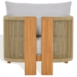 Safavieh Marina Teak Wood Patio Chair in White / Teak