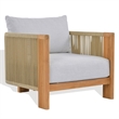 Safavieh Marina Teak Wood Patio Chair in White / Teak