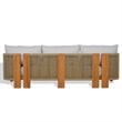 Safavieh Marina Teak Wood Patio Sofa in White / Teak