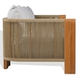 Safavieh Marina Teak Wood Patio Sofa in White / Teak