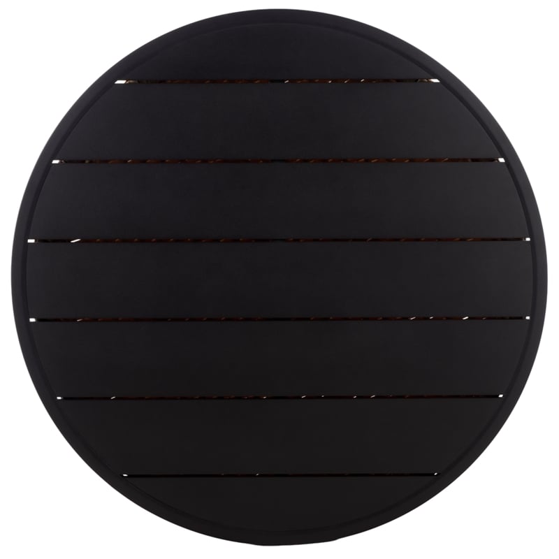 safavieh cleandra aluminum patio coffee table in natural / black