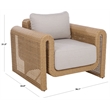 Safavieh Cleandra Wicker Aluminum Patio Chair in Natural / Beige