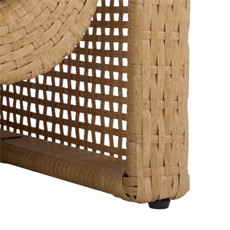 Safavieh Cleandra Wicker Aluminum Patio Chair in Natural / Beige