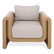 Safavieh Cleandra Wicker Aluminum Patio Chair in Natural / Beige
