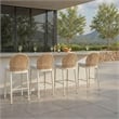 Safavieh Rosalind Aluminum Patio Counter Stool in Light Gray / Beige