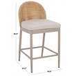 Safavieh Rosalind Aluminum Patio Counter Stool in Light Gray / Beige