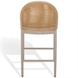 Safavieh Rosalind Aluminum Patio Counter Stool in Light Gray / Beige