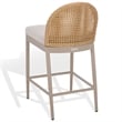 Safavieh Rosalind Aluminum Patio Counter Stool in Light Gray / Beige