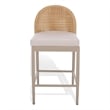 Safavieh Rosalind Aluminum Patio Counter Stool in Light Gray / Beige