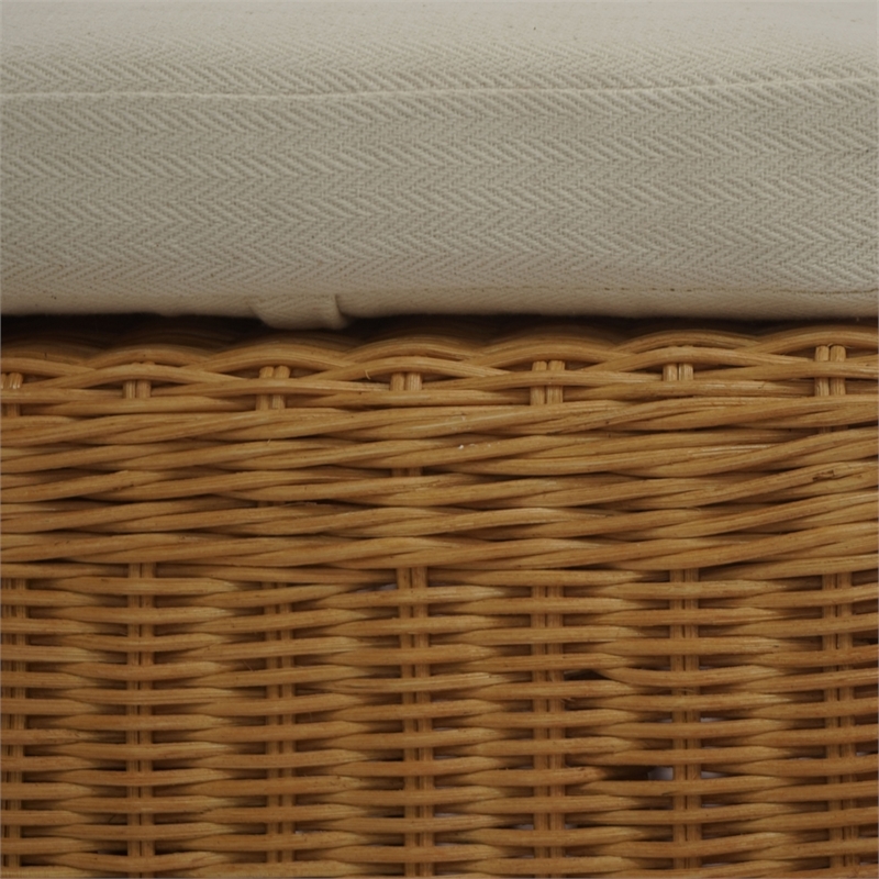 Safavieh Hylda Rattan Bench in Natural / White