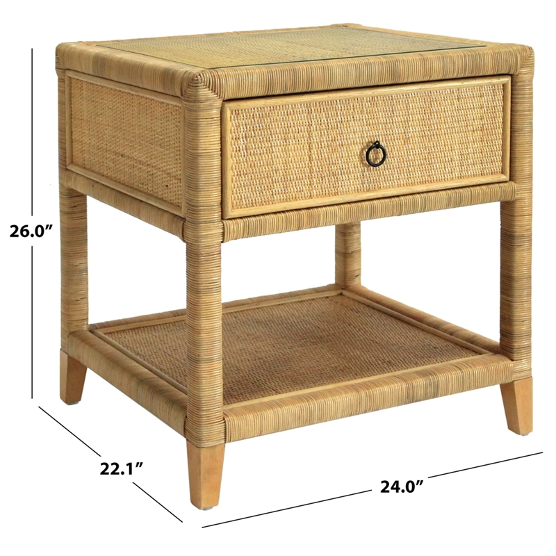 Safavieh Lambert Rattan Nightstand in Natural