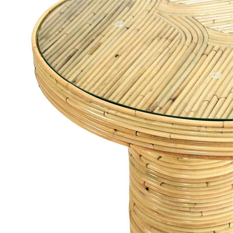 Safavieh Nile Rattan Tall Accent Table in Natural