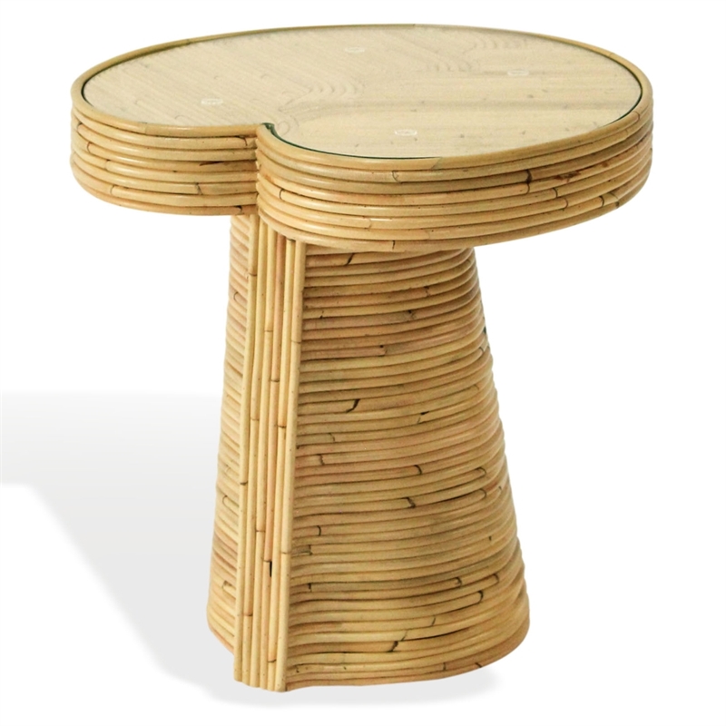Safavieh Nile Rattan Short Accent Table in Natural
