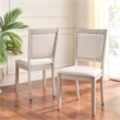 Safavieh Greyes Wood Dining Chair in Cream / Gray