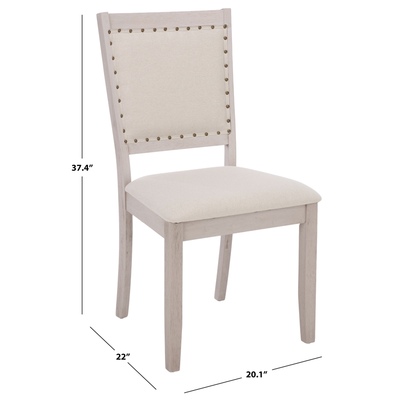 Safavieh Greyes Wood Dining Chair in Cream / Gray