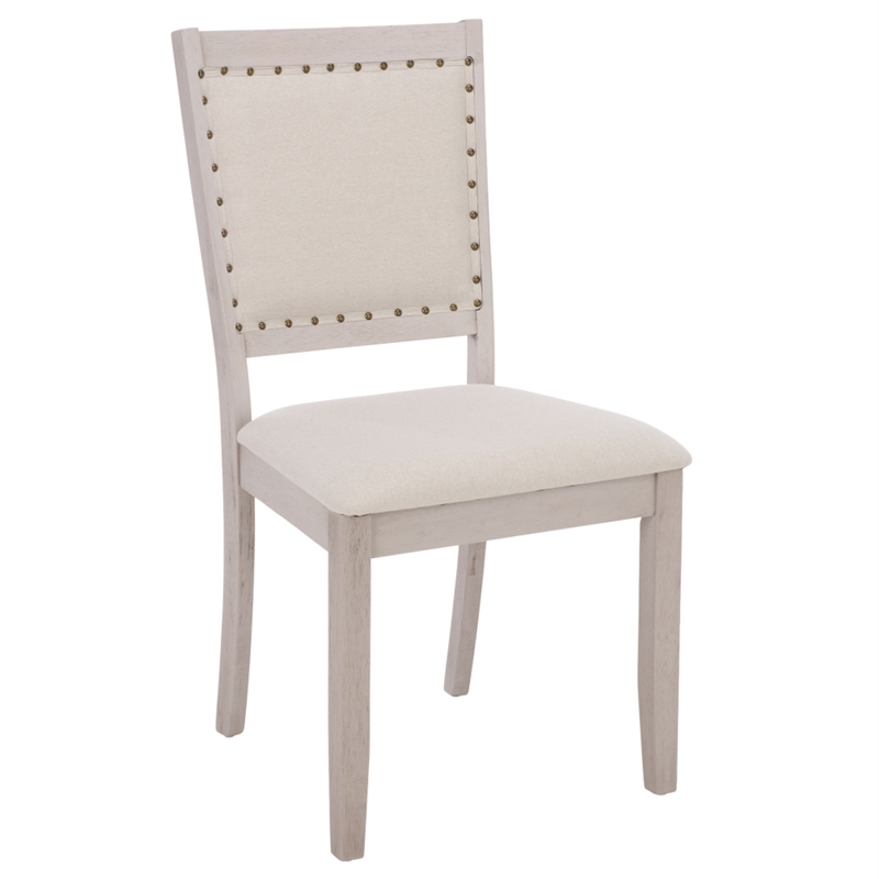 Safavieh Greyes Wood Dining Chair in Cream / Gray